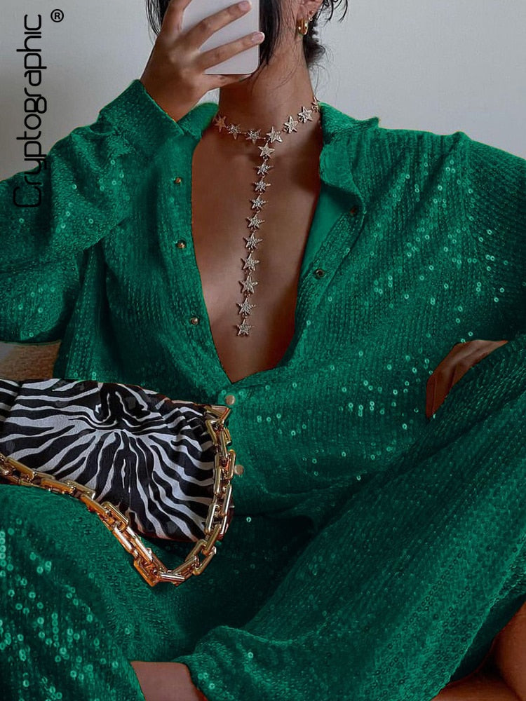 Presley Sequin Two Piece Pant Set