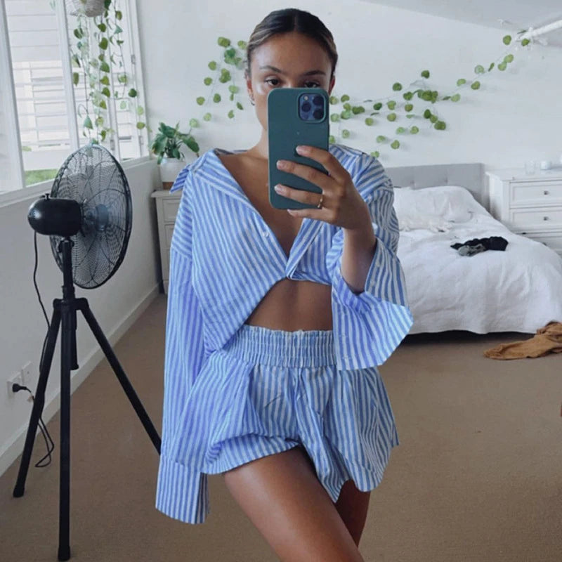 Adison Pinstripe Matching Set 💜