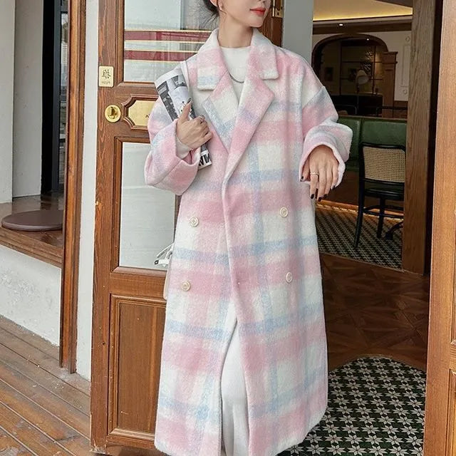 Jelly Roll Rainbow Plaid Wool Coat