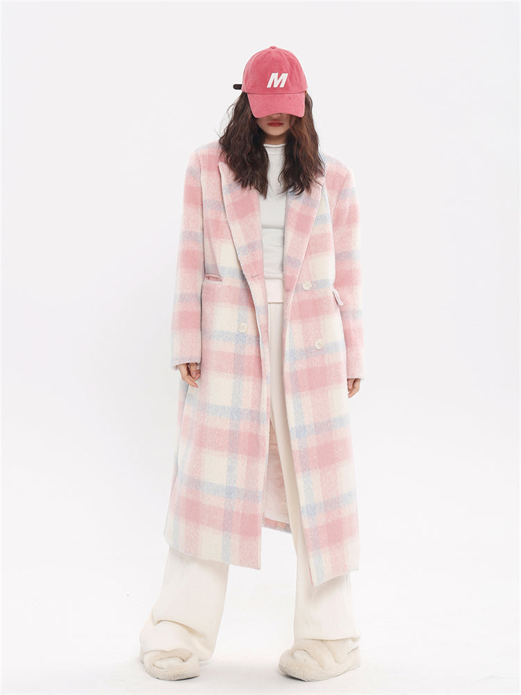 Jelly Roll Rainbow Plaid Wool Coat