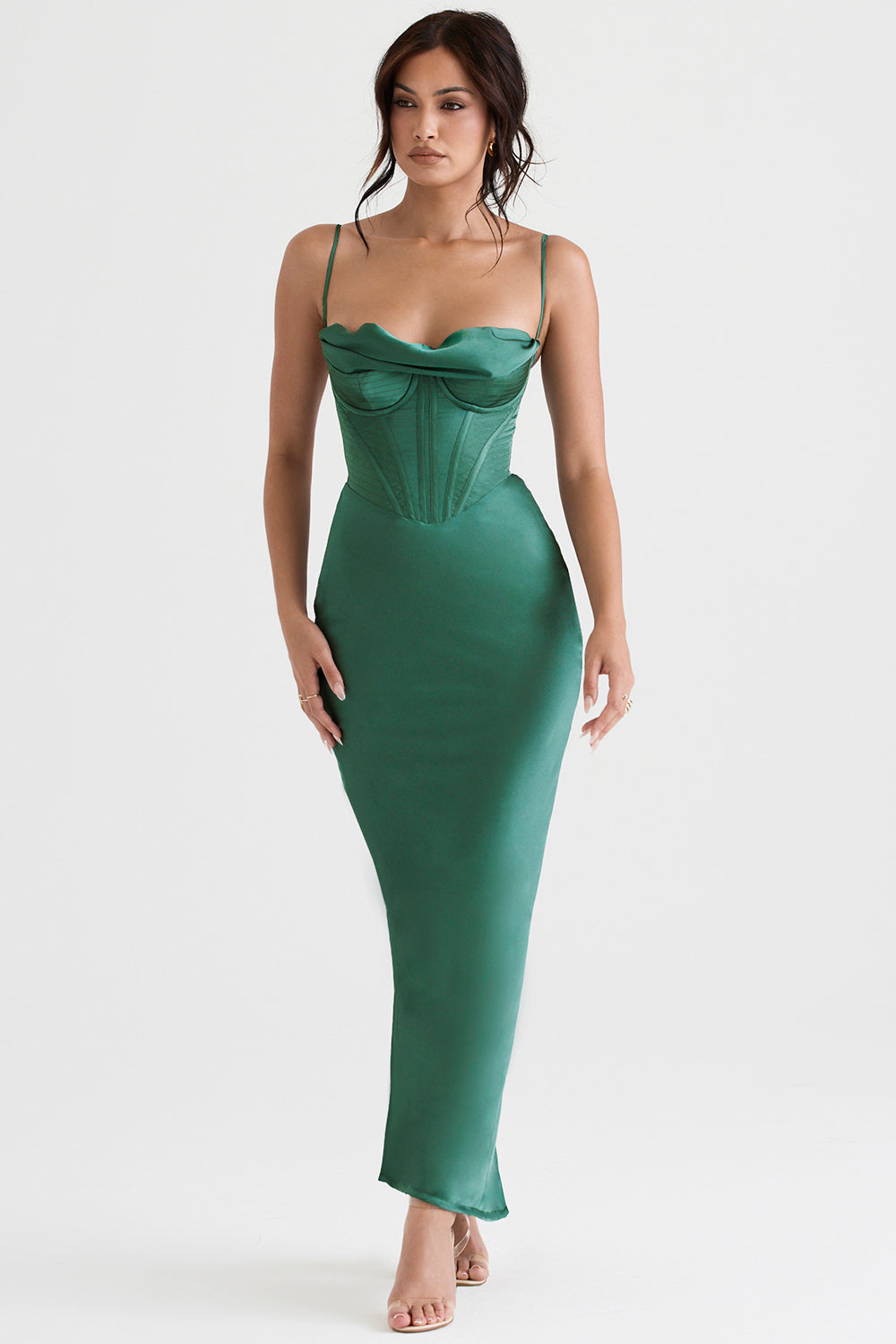 Met Gal Satin Maxi Bodycon Dress