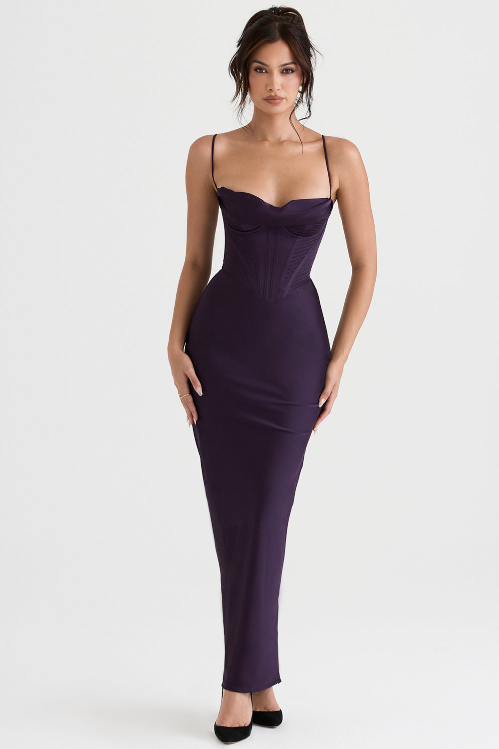 Met Gal Satin Maxi Bodycon Dress