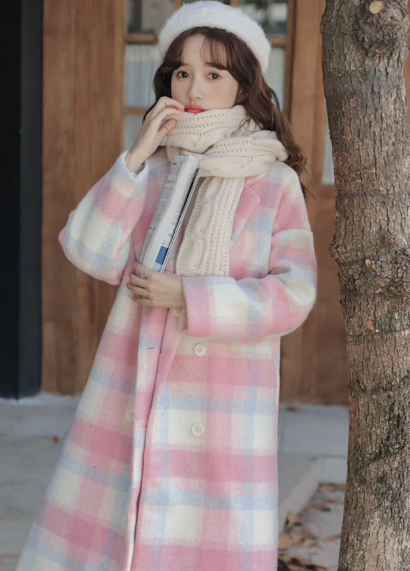 Jelly Roll Rainbow Plaid Wool Coat
