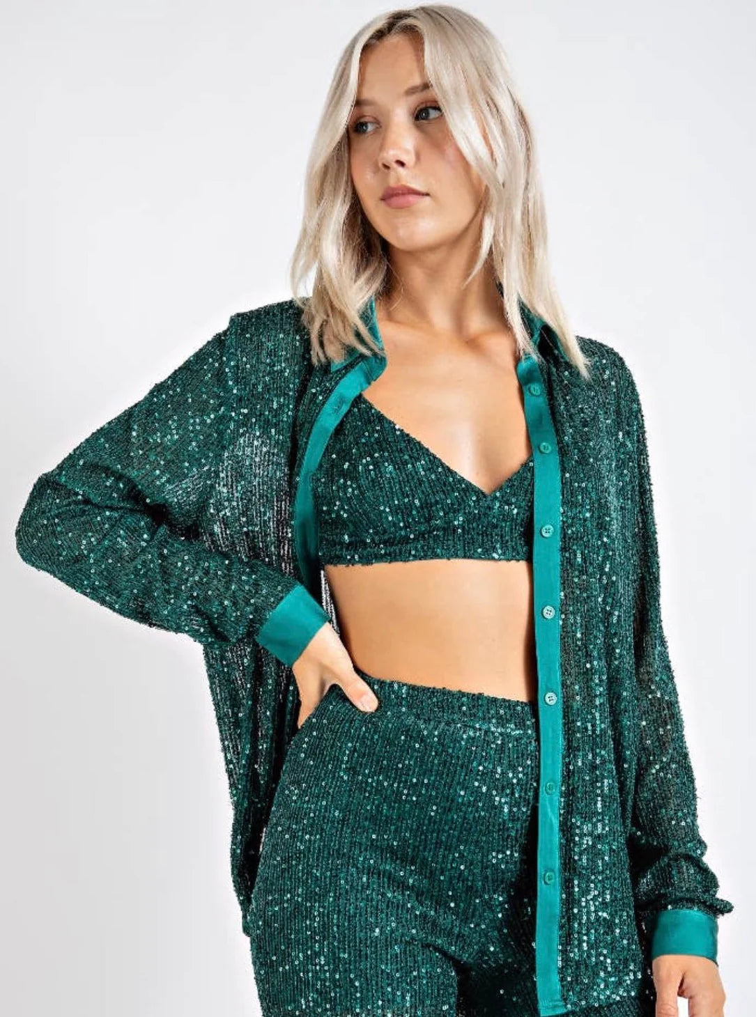 Presley Sequin Two Piece Pant Set