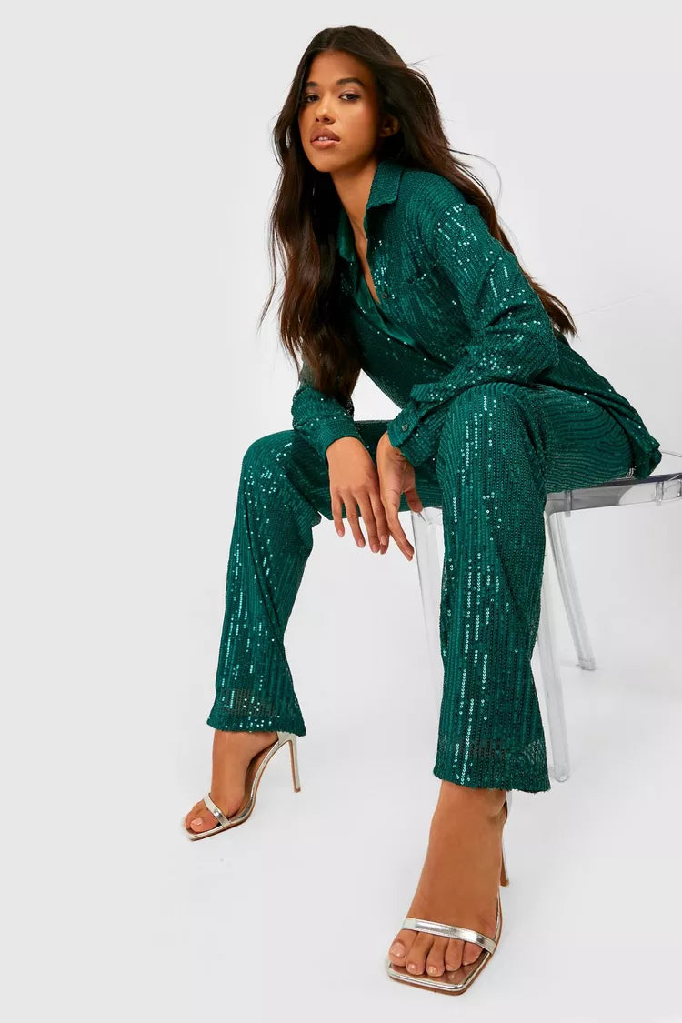 Presley Sequin Two Piece Pant Set