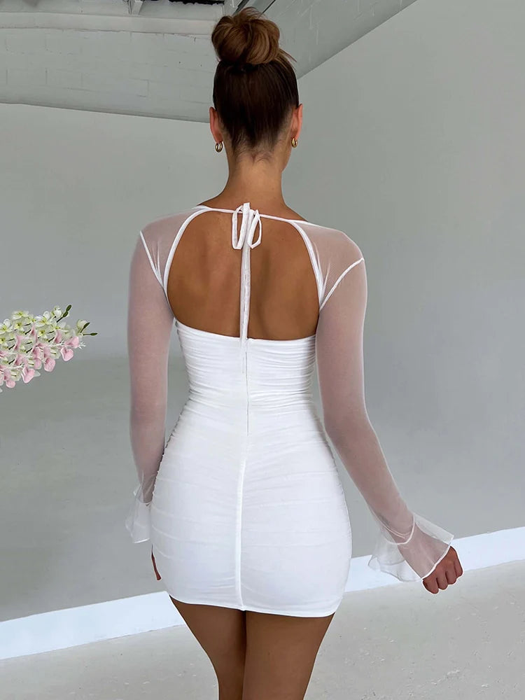 Bay Dreams Halter Mesh Bodycon Dress