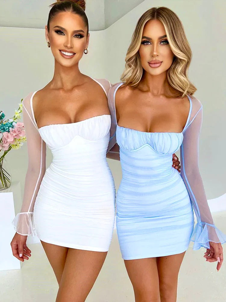 Bay Dreams Halter Mesh Bodycon Dress