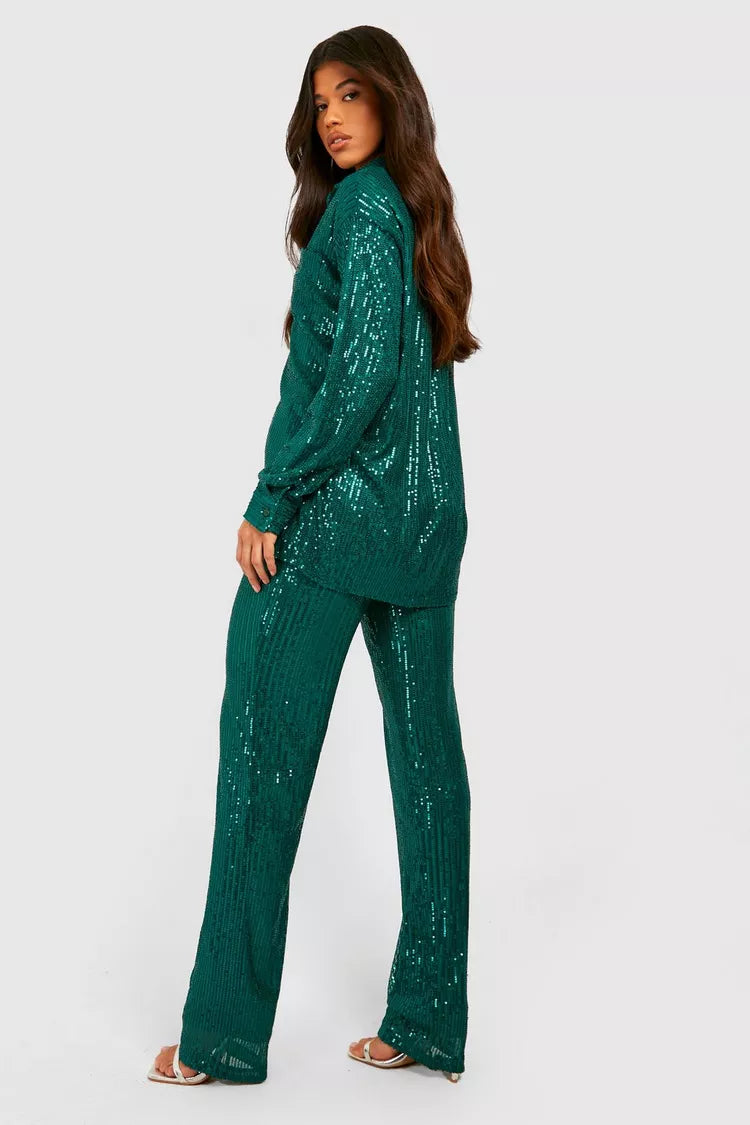 Presley Sequin Two Piece Pant Set