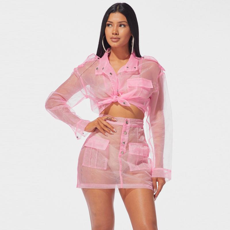 Waifuu 2 Piece Set Summer See Through