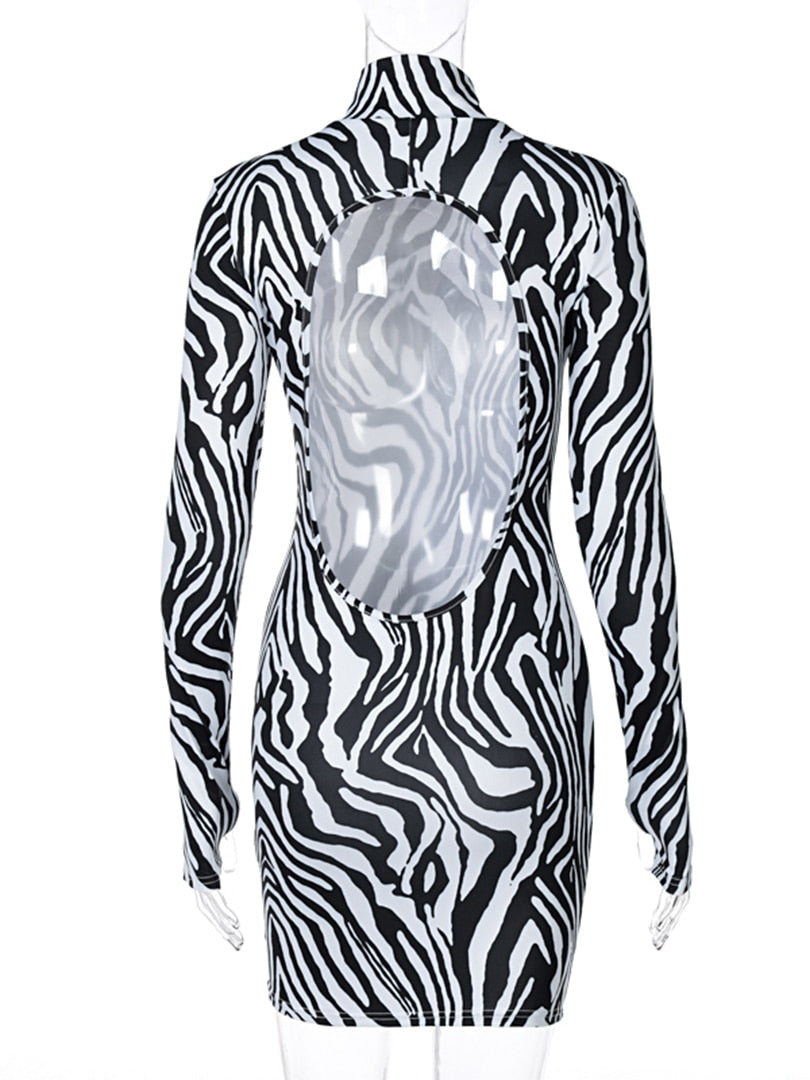 Saint Sleeve Print Mini Dress