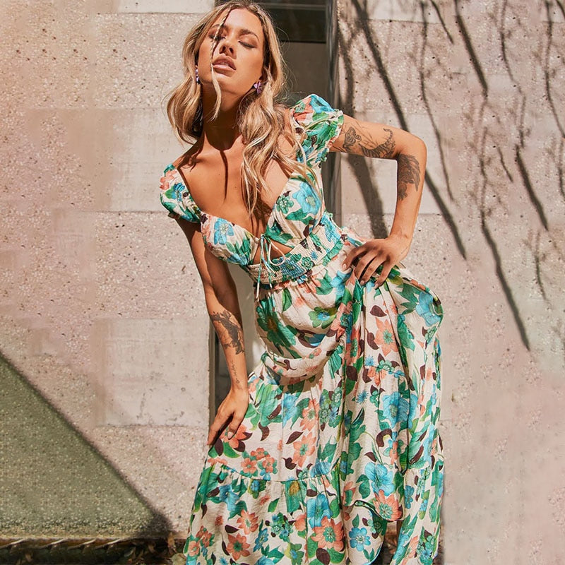 Revolver Floral Print Midi Dress 💜