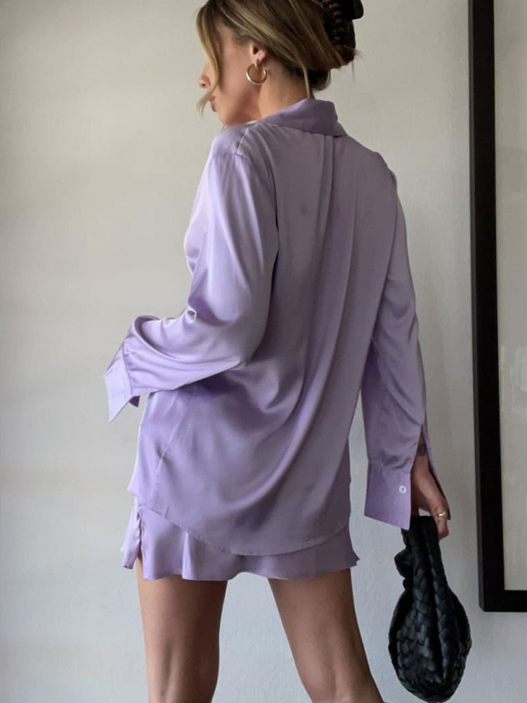 The Meg Satin Skirt 2 Piece Set 💜