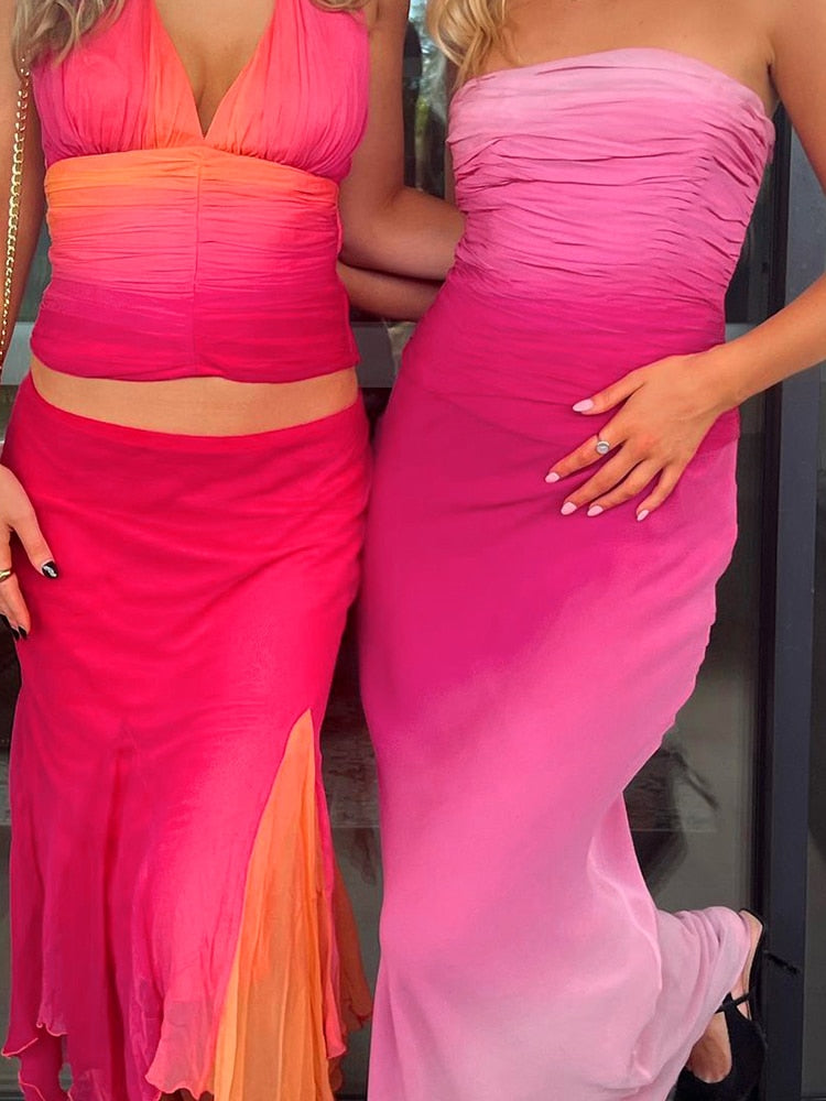 Rosie Ruched Strapless Maxi š