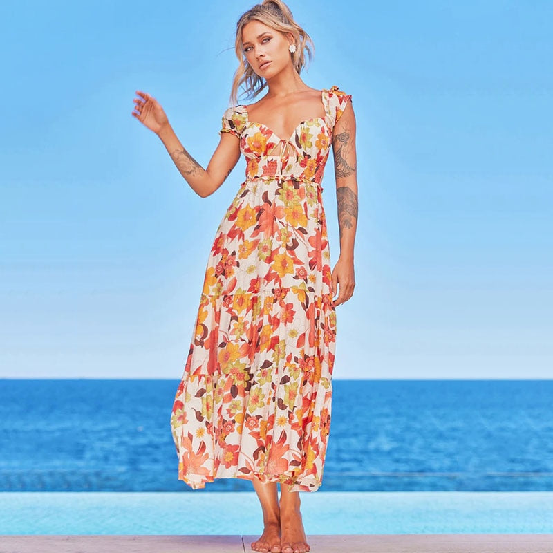Revolver Floral Print Midi Dress 💜