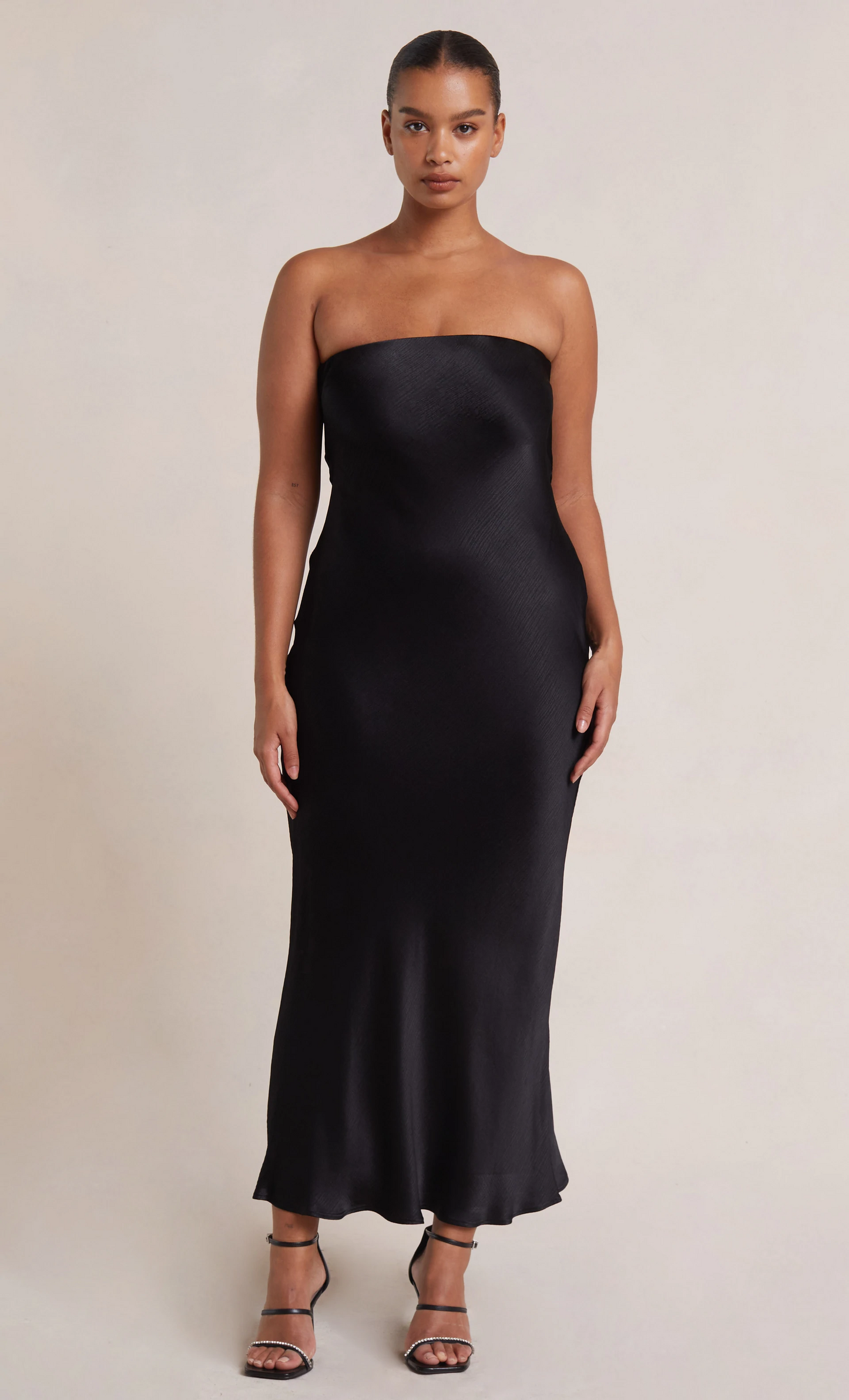 Charlie Strapless Satin Dress