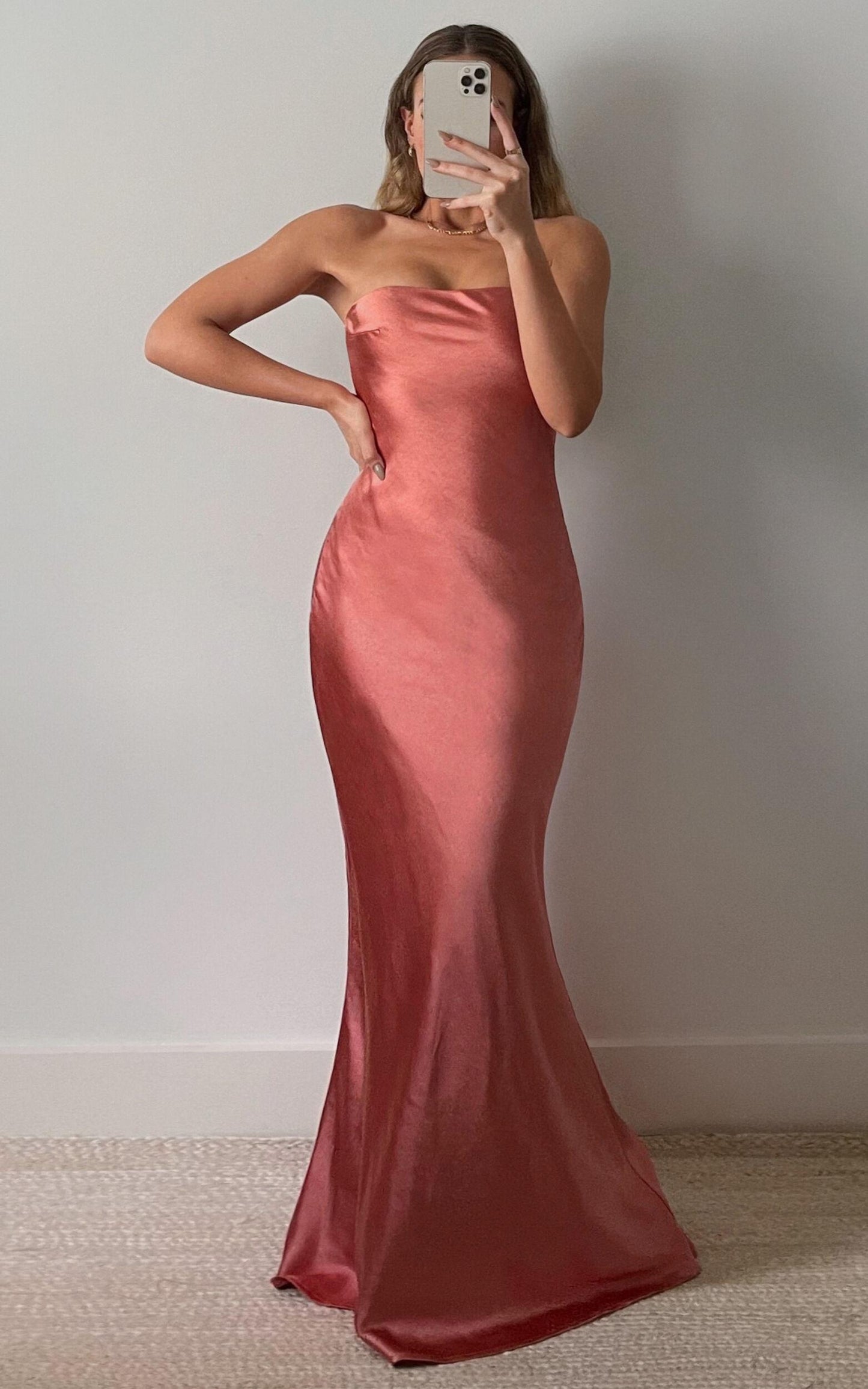 Charlie Strapless Satin Dress