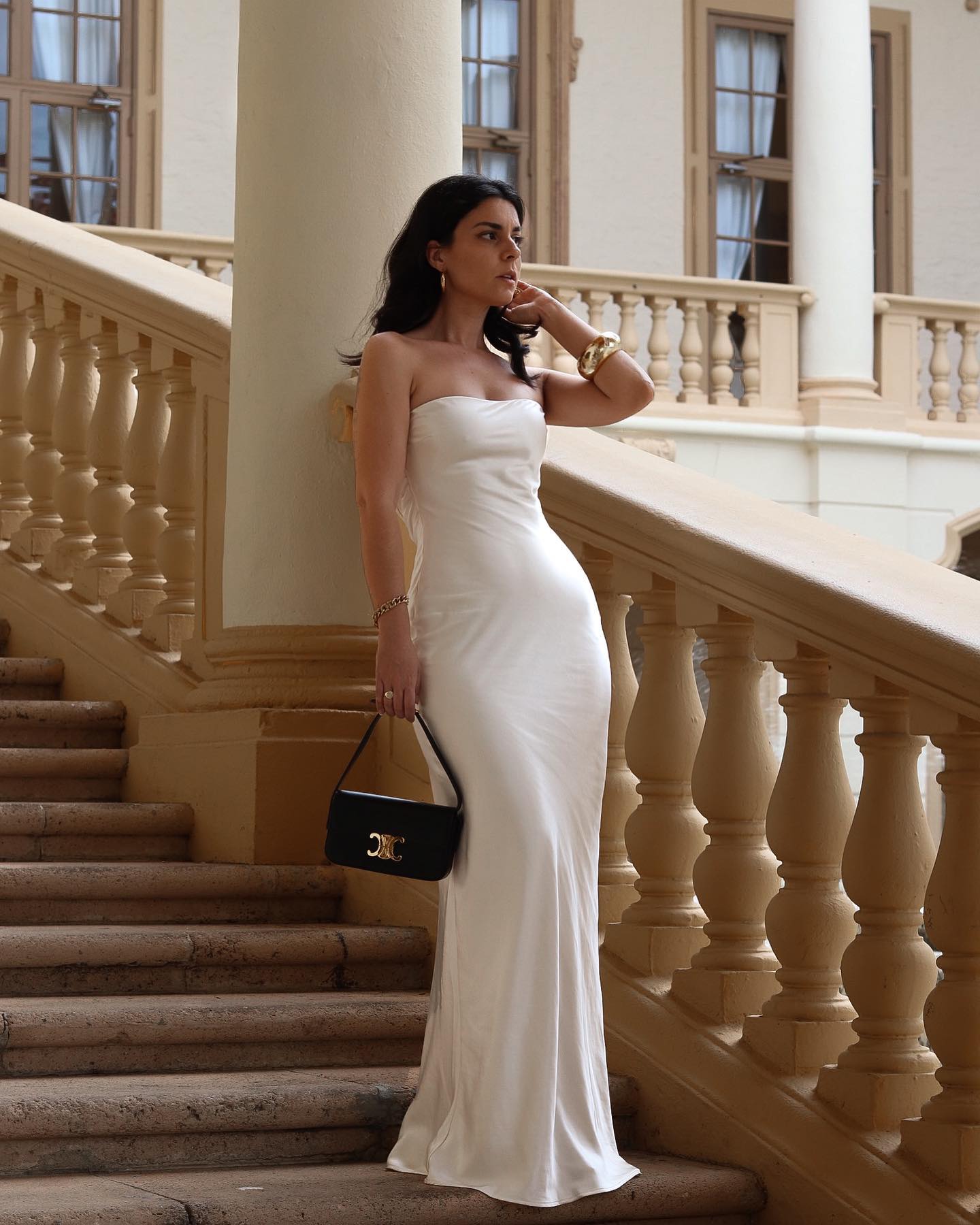 Charlie Strapless Satin Dress