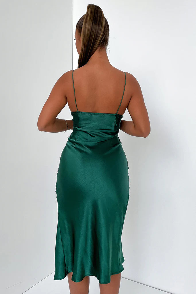 Harper Satin Midi Dress