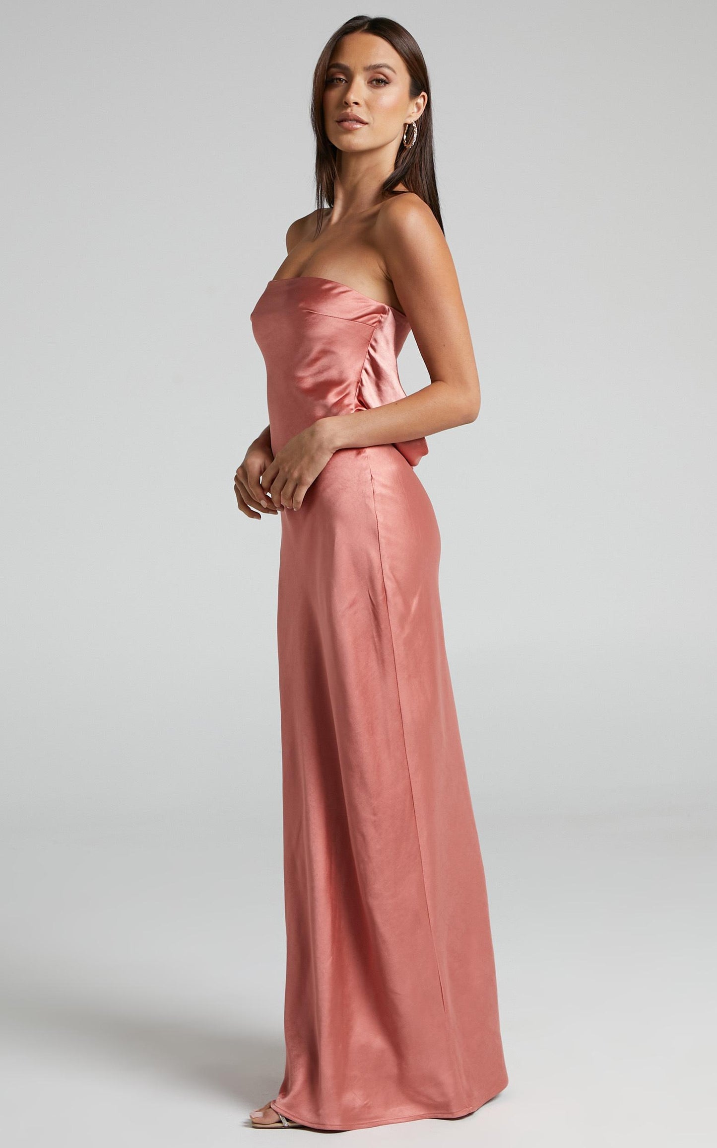 Charlie Strapless Satin Dress