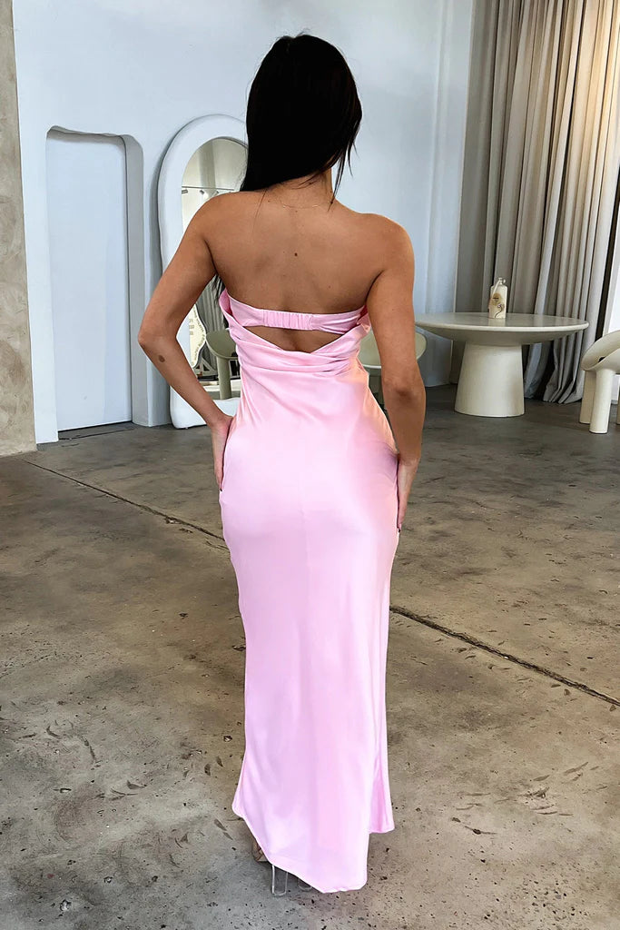 Charlie Strapless Satin Dress