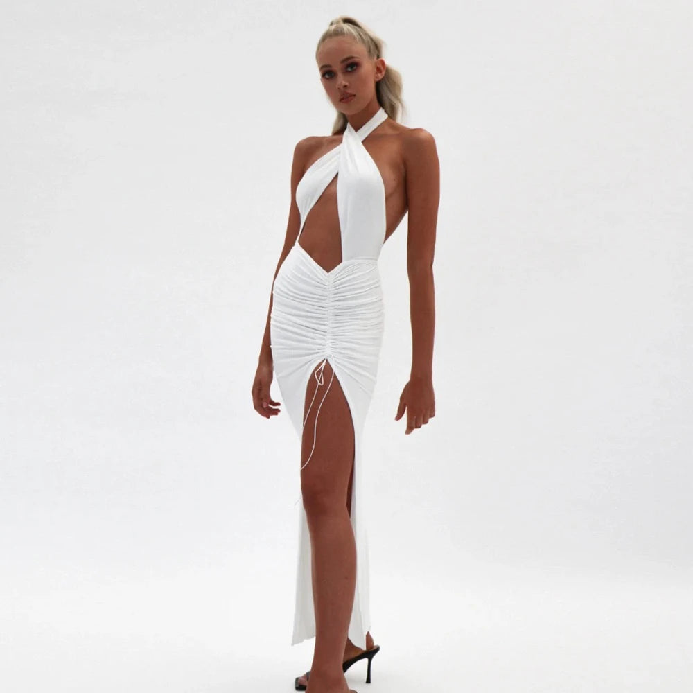 Halter Drawstring Bodycon