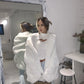 Moon White Faux Fur Coat