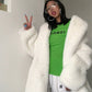 Moon White Faux Fur Coat