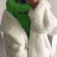 Moon White Faux Fur Coat
