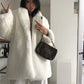 Moon White Faux Fur Coat