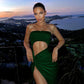 Henny Hollow Out Strapless High Split Maxi Dress