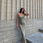 Charlie Strapless Satin Dress