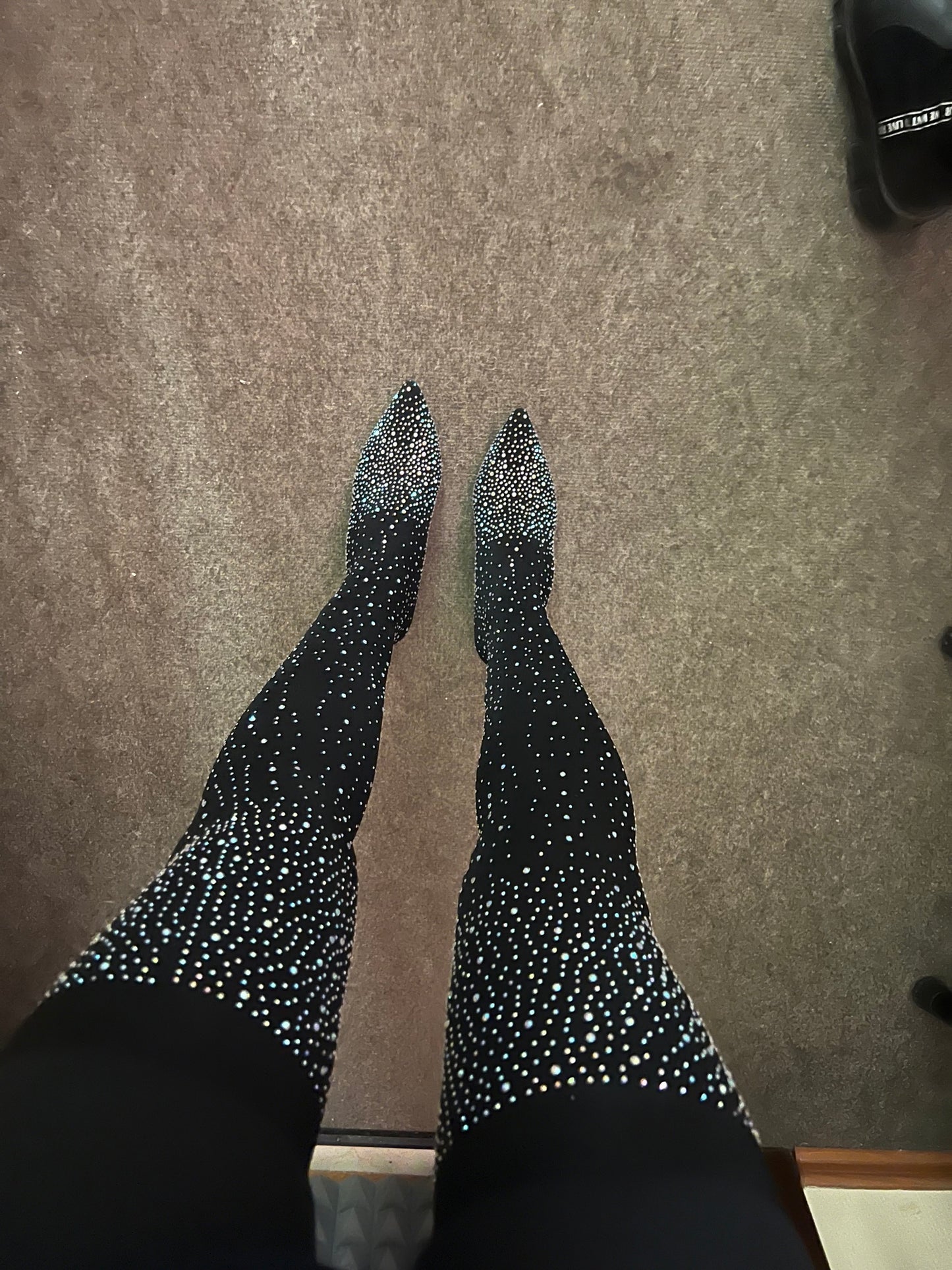 Coachella Rhinestone Sock Boots